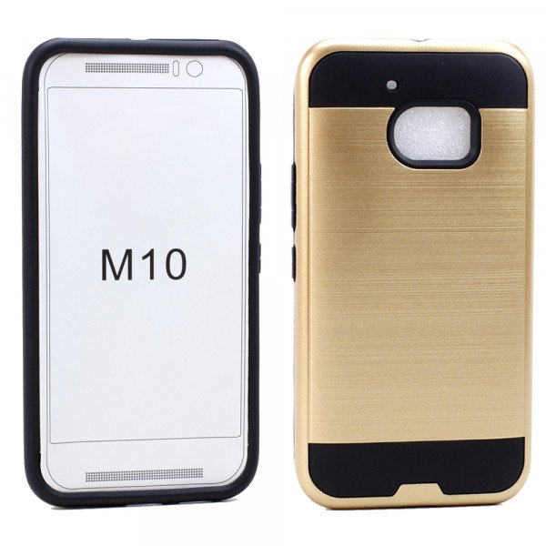 Wholesale HTC One M10 Iron Shield Hybrid Case (Champagne Gold)